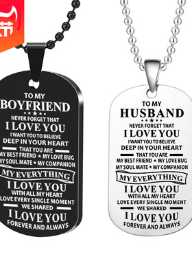 欧美不锈钢水晶吊坠项链 M RIEN男朋友情侣钛钢饰品