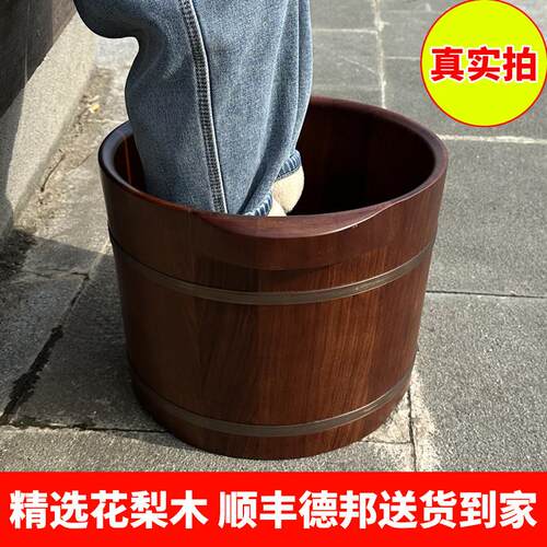 木质足浴桶木桶家用过小腿泡脚桶按摩养生高深带盖子双人洗脚盆木