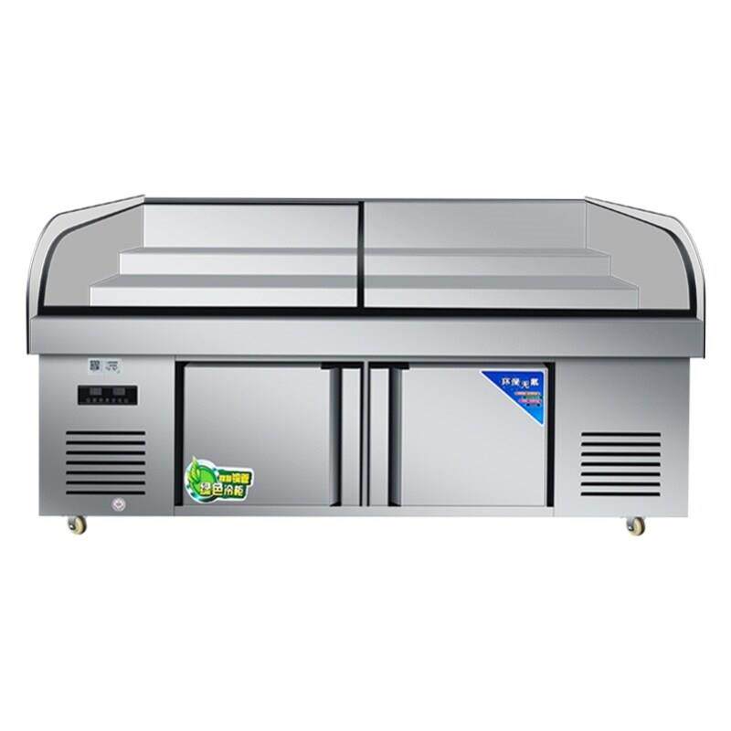 商用冷藏柜二三层阶梯冰台展示柜海鲜烧烤串串点菜柜水果捞保鲜柜