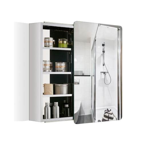 W7不锈钢浴室镜柜移动门40CM柜厕所收纳柜隐藏洗漱台卫生间储物镜