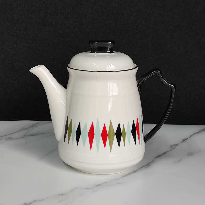 北欧风客厅水杯茶壶套时尚简约水具套装几何图案凉水壶泡茶壶咖啡