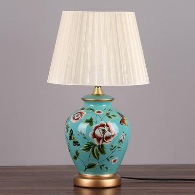 正品卧室床头灯客温厅中书房新式美式乡村欧式田陶园布艺馨暖光瓷