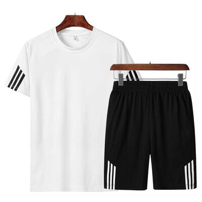 summer man men sport gym fitness suit wear clothes set 2pcs