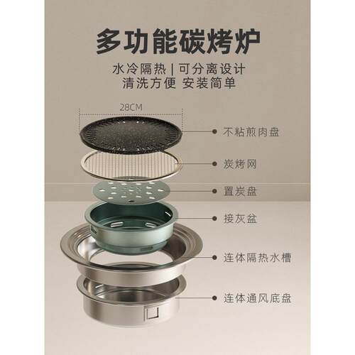 xyt围炉煮茶家用室内烧烤桌户外折叠野餐炭烤肉桌木碳火炉架庭院