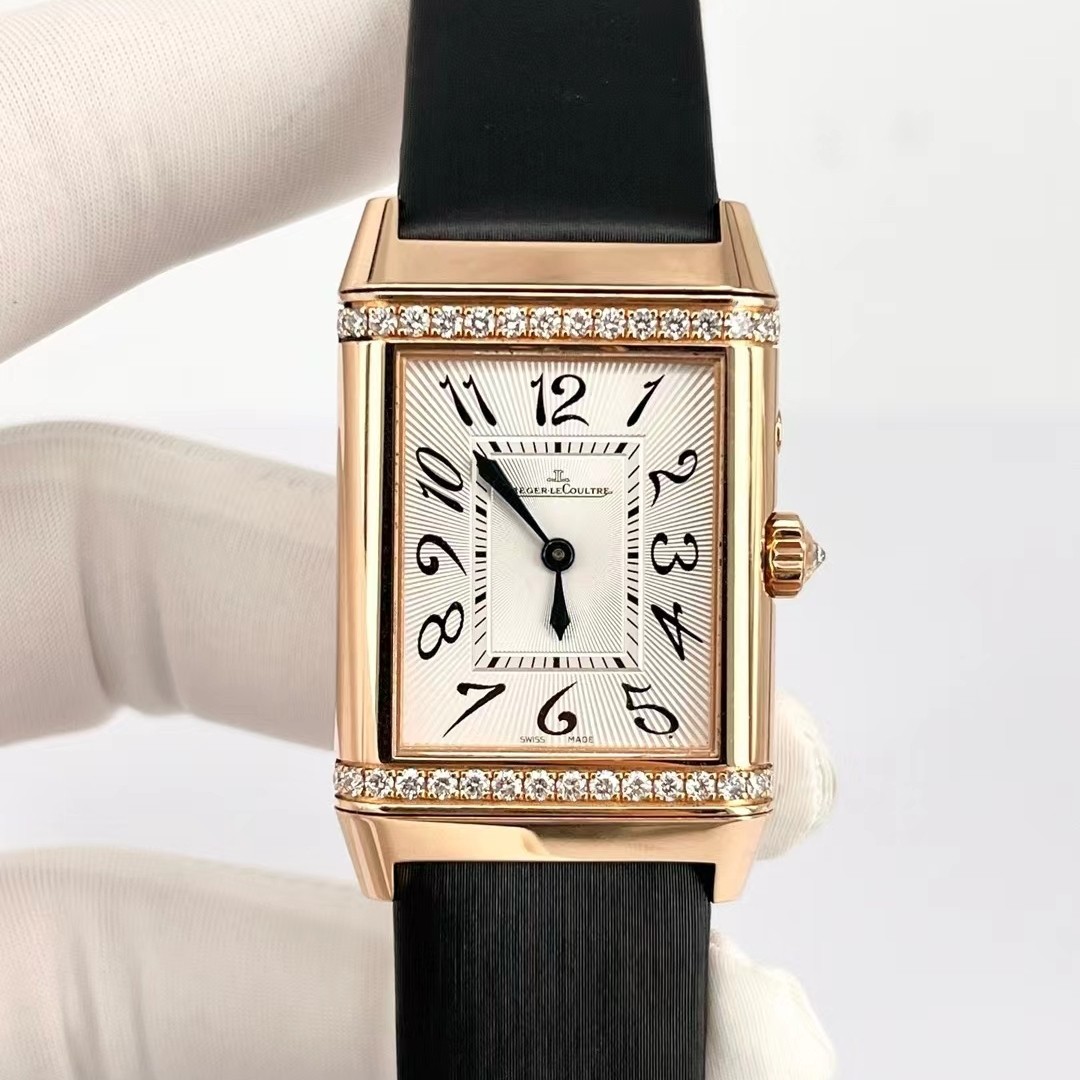 98新40*20MM积家翻转18K玫瑰金原镶钻Q2692420手动机械手表女正品
