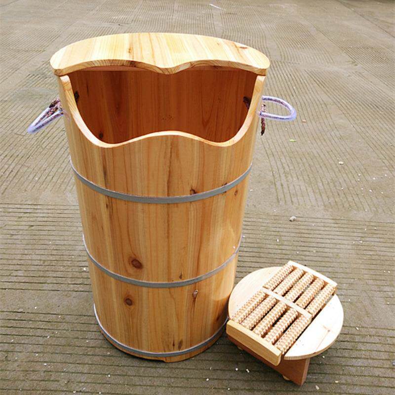 6010C高泡脚洗脚木桶带盖M加厚型泡脚木桶浴按熏蒸足浴摩桶泡脚桶