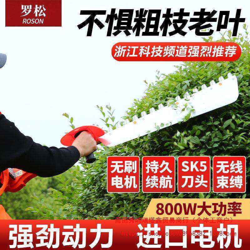 新款锂电绿篱机进口充电式茶树修剪机大功率电动篱笆机背负式锂电