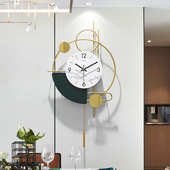 创意网红餐厅装 轻奢挂钟客厅家用高端大气时钟挂墙 饰钟表2025新款