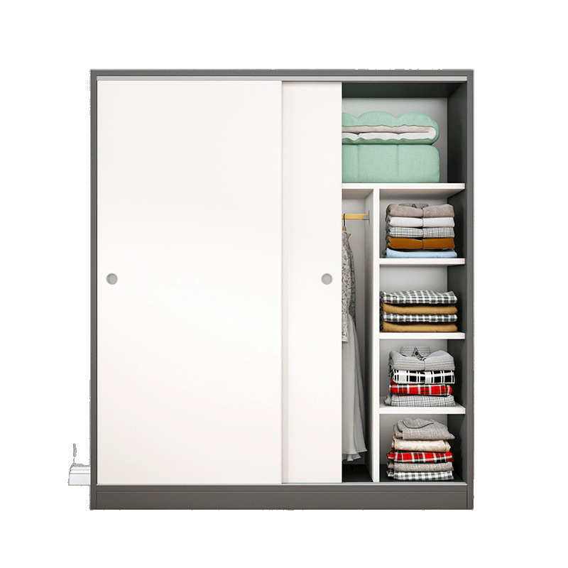 奥易迈衣柜家用卧室出租房屋用小户型推拉门简易组装儿童收纳衣橱
