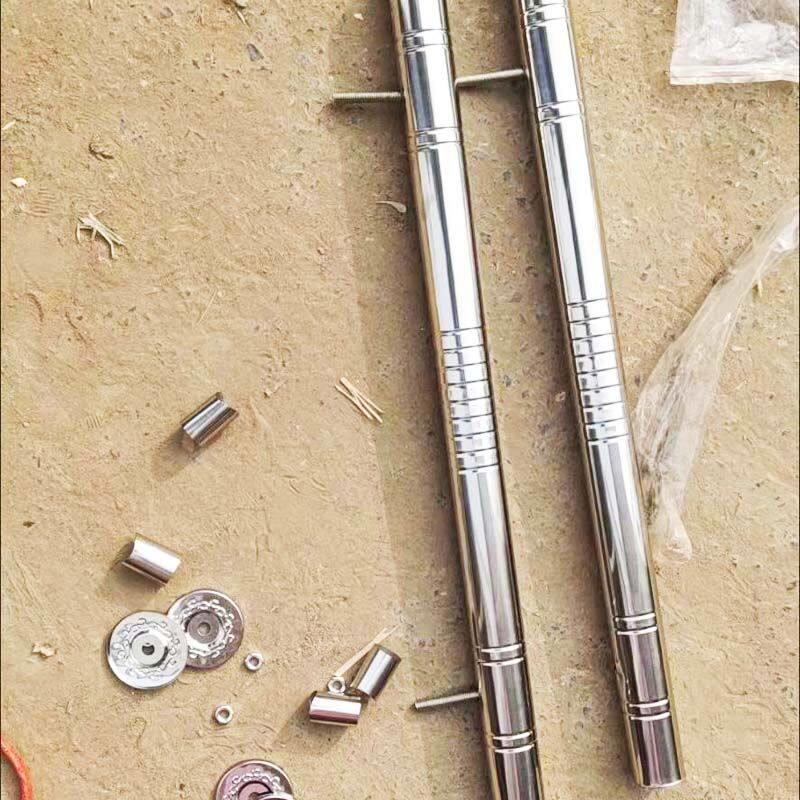 农村大铁门拉手老式不锈钢把手双开关庭院门隐形拉手钢板门木门执图片