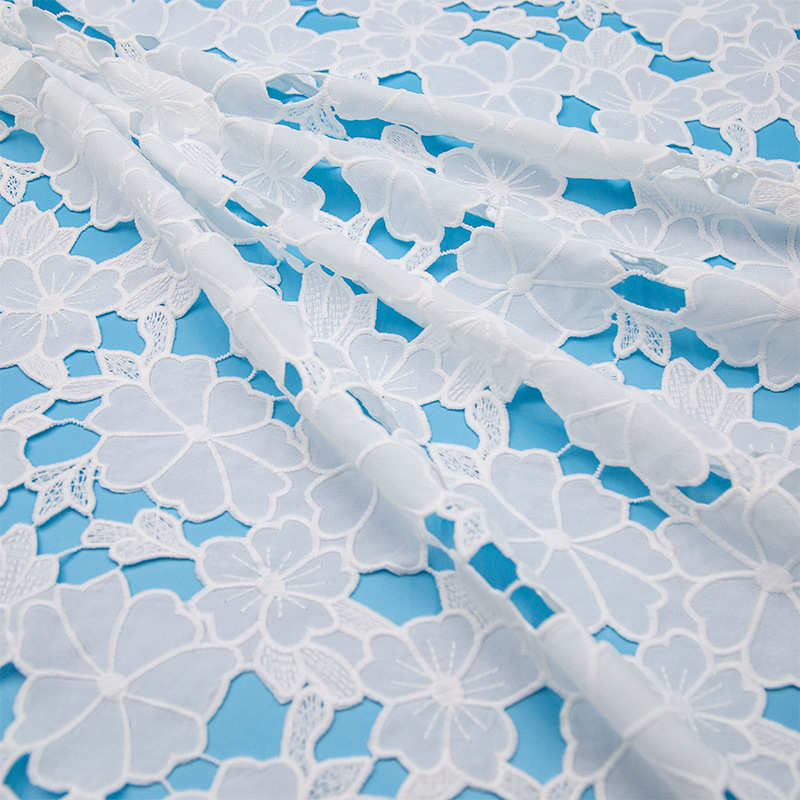 新工艺 激光绣满幅花边 130cm全棉花边 时尚女装裙边服装辅料现货