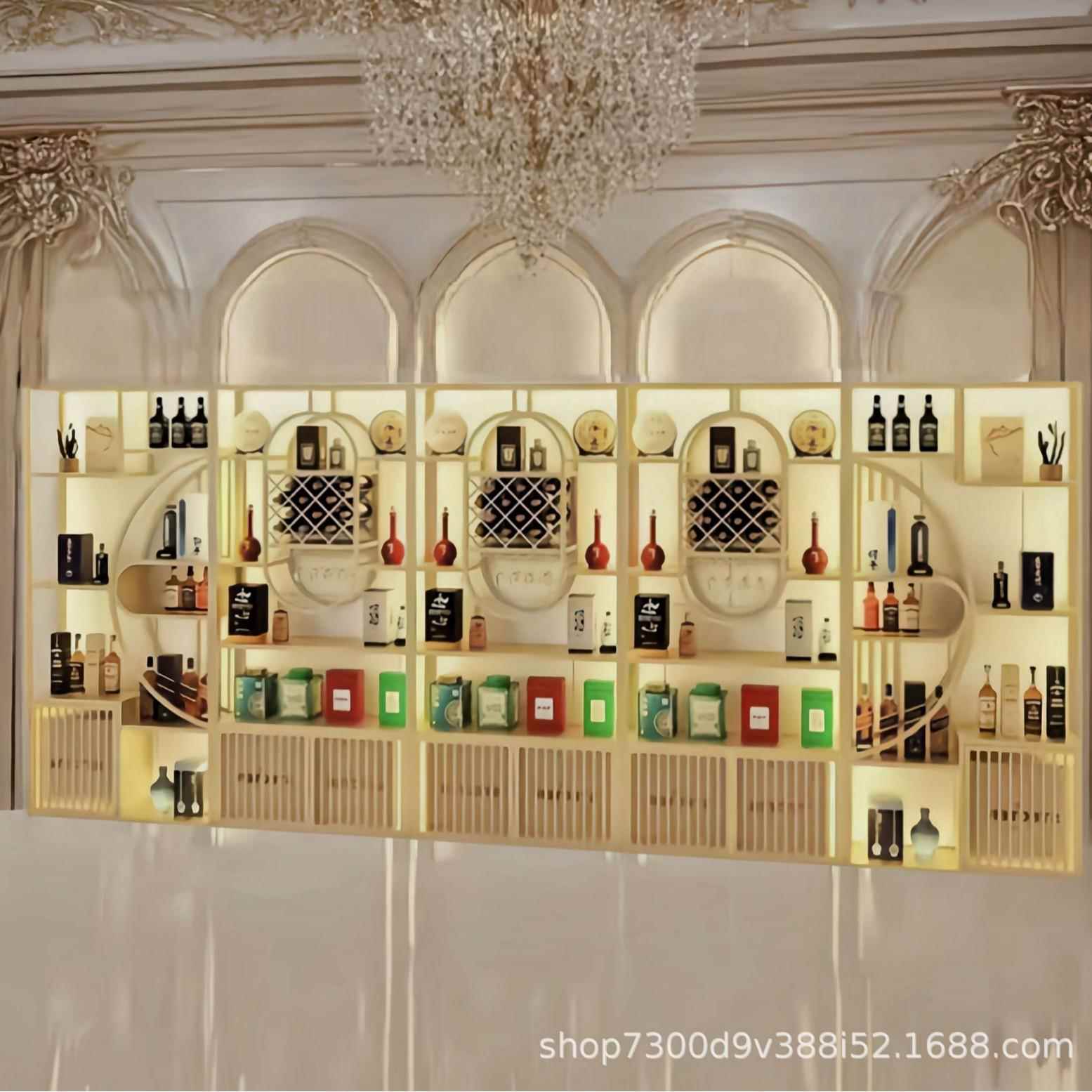 轻奢新中式酒酒柜红酒JD-88白酒庄展架葡铁艺落地置物架示萄酒架