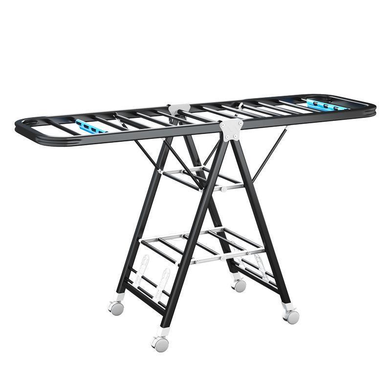 晾衣架落地折叠翼型家用晒衣杆凉阳台简易婴儿挂衣服衣架子不锈钢