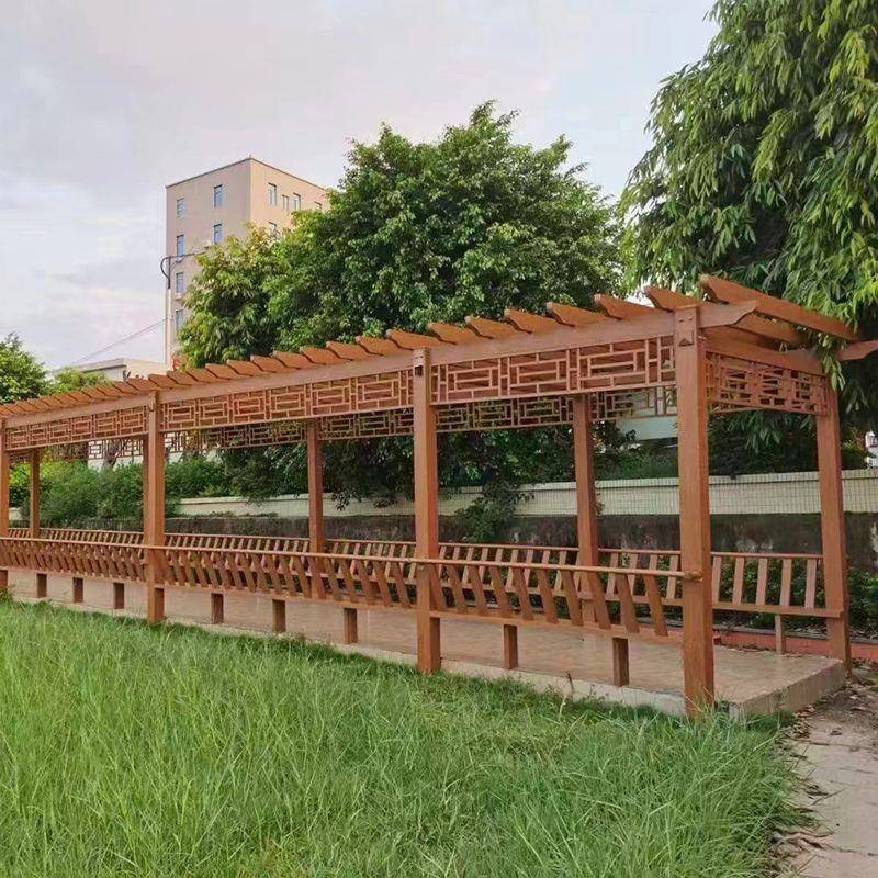 铝合金葡萄架仿木纹花架爬藤架走廊花园园艺花架爬藤架铝艺葡萄架