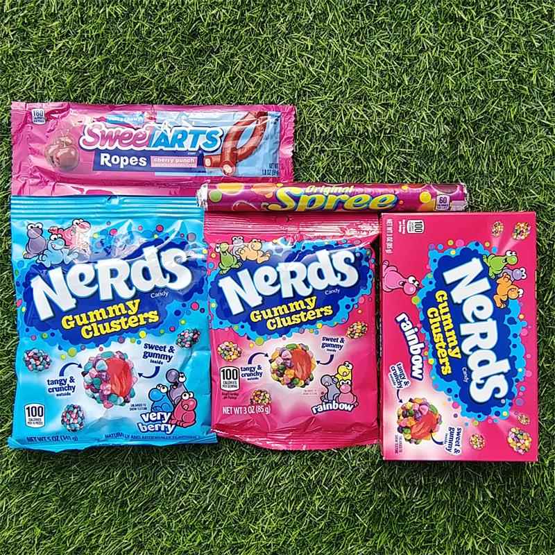 美国糖果零食松脆凝胶软糖彩虹粒粒软心糖果球NERDS CANDY GUMMY