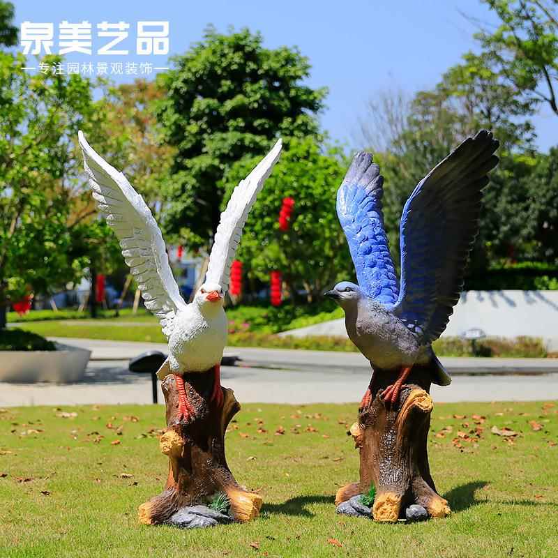 仿真NL1001猫鸟头鹰老鹰类摆件玻璃钢物雕花园庭院户外动园林景观