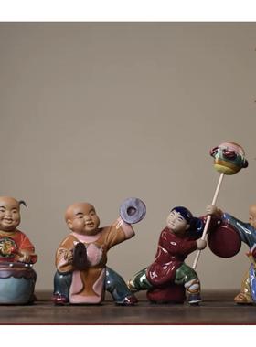 正品石湾公仔陶瓷醒狮摆家客电视柜舞件狮厅中式居装饰品开业新居