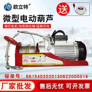 微型电动葫芦220v吊机家用提升机0.5吨1T建筑装 修升降机家用吊机