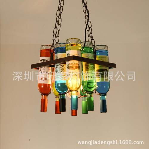 美式古创复意个酒吧200网咖餐馆咖音乐啡厅装饰瓶子酒瓶吧台吊性