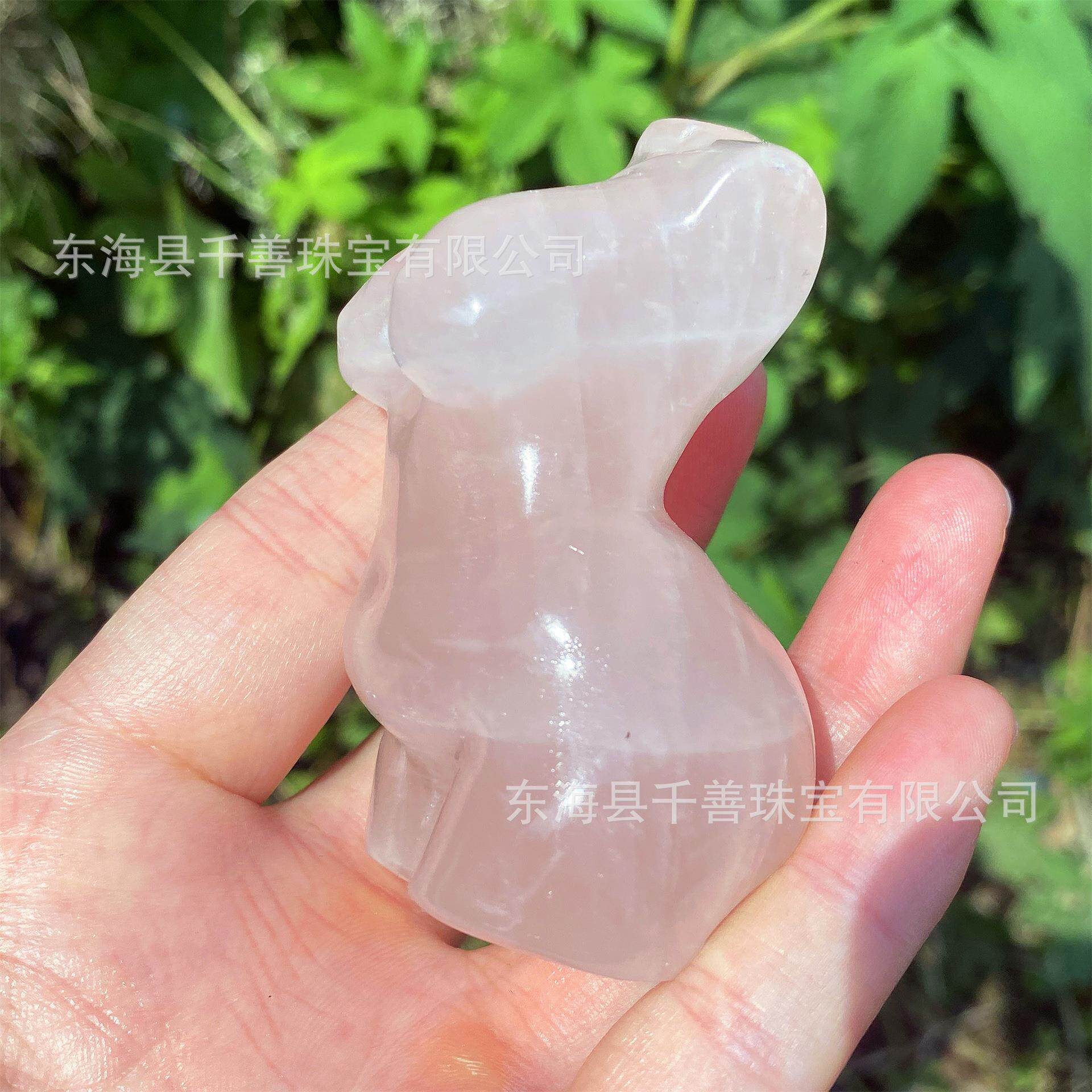 然水晶粉水晶27胖手女模特跨境款天工DIY雕刻件水晶创意爆摆件收