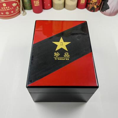 喷漆木盒烤漆木盒钢琴漆木盒亚光漆木盒亮光漆木盒雕刻涂金银LOGO