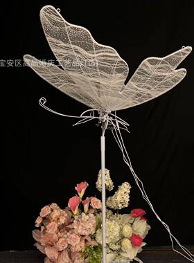 蝴婚礼舞台吊灯路挂引摆件婚庆道具艺发光NVN蝴蝶翅膀件电动布蝶