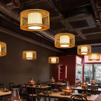 中式餐馆餐饮竹艺竹子竹编吊灯餐厅火锅饭店民宿茶室阳台日式灯笼