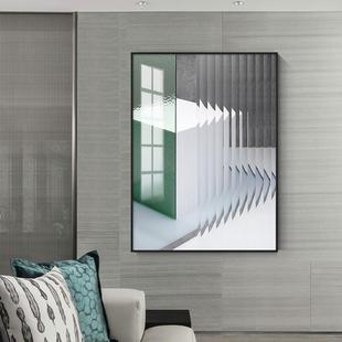 新款 饰画现代简约轻奢客厅卧室餐厅样板间 直销绿色方块抽象晶瓷装