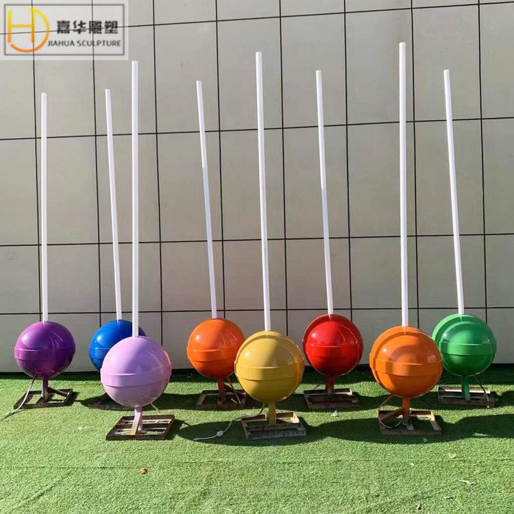 玻璃钢棒棒糖果雕塑甜甜圈甜筒冰淇淋雪糕摆件热气球商场美陈装饰