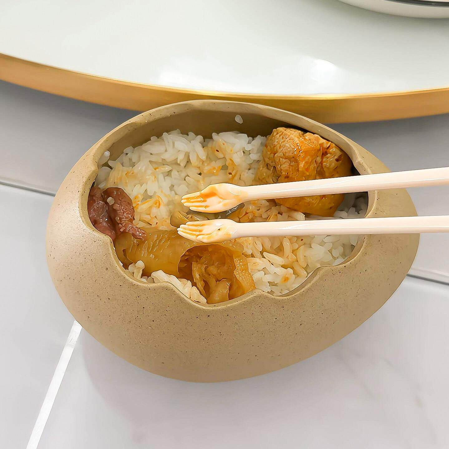 陶瓷蛋壳碗个人专用学生宿舍鸟窝碗盘一人食泡面 面碗稀奇古怪202