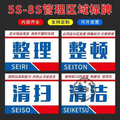 车间仓库办公室5s6S7S8S管理标语整理整顿清扫清洁素养安全节约学习管理标识牌提示牌定制标牌上墙牌子