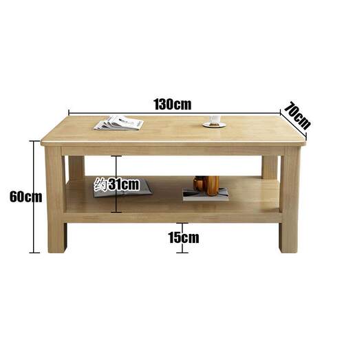 正品简全实木客高茶几厅高款茶桌橡胶木茶台现代约家用60层CM高双