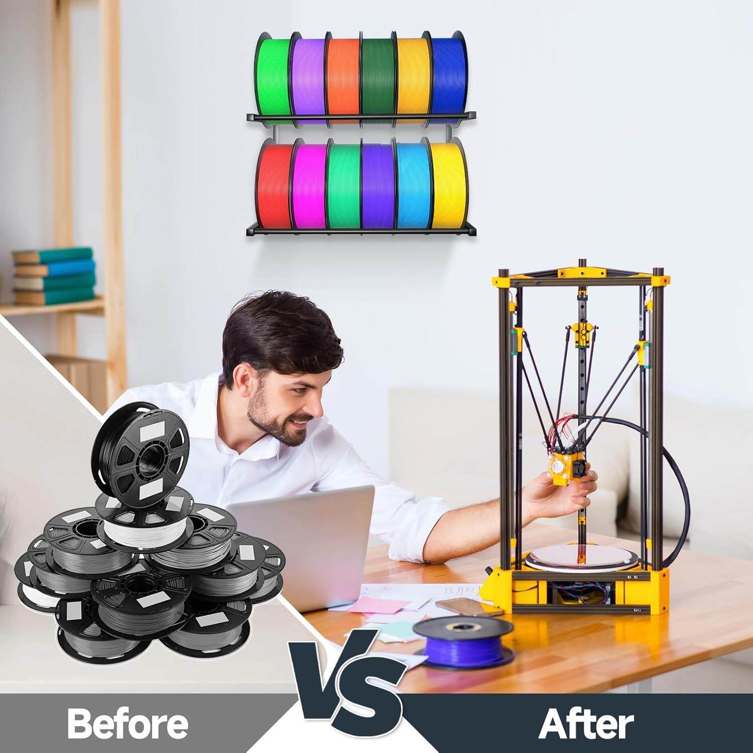 3D打印机细丝存储架滚动细丝卷轴的重型金属支架物料3层仓储存放