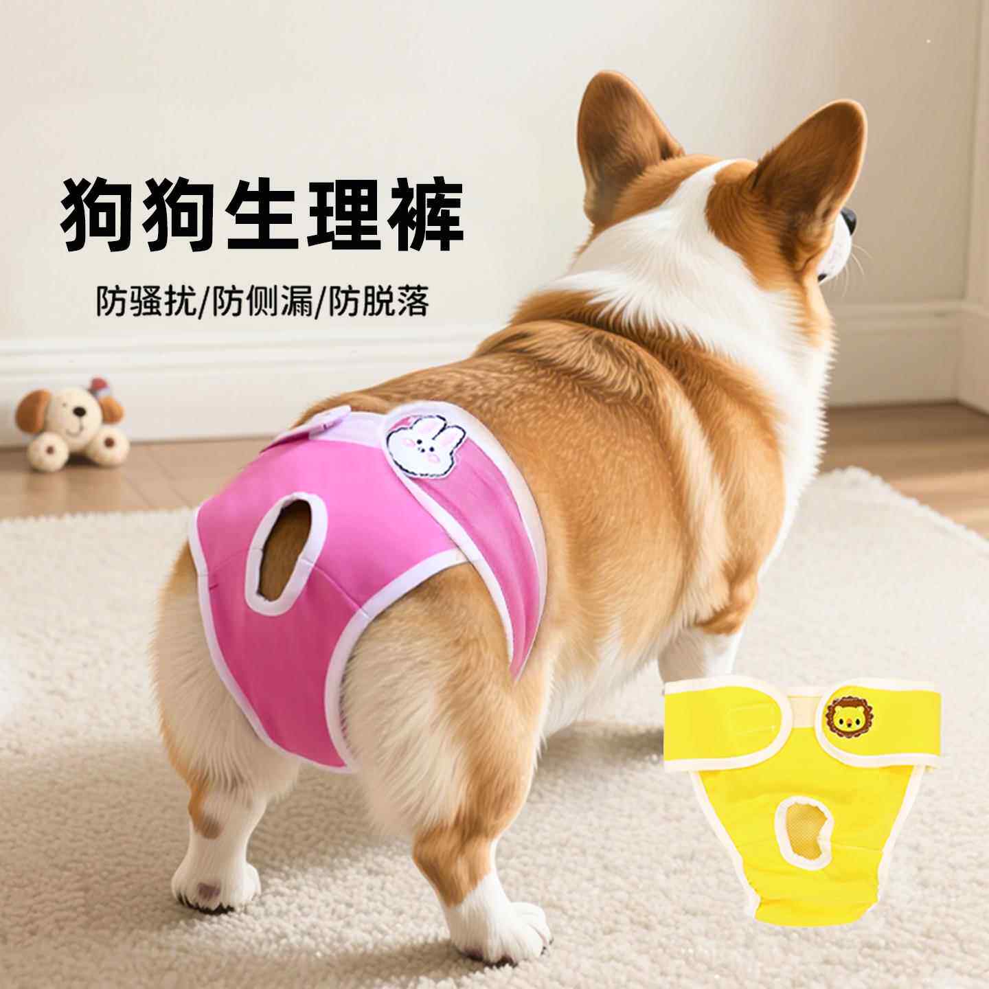 狗狗生理裤母狗防交配裤避孕裤宠物经期裤姨妈期女狗透气柯基泰迪
