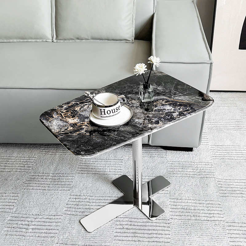极简轻奢沙发边几意式大理石设计师创意高级感不锈钢客厅角几茶几