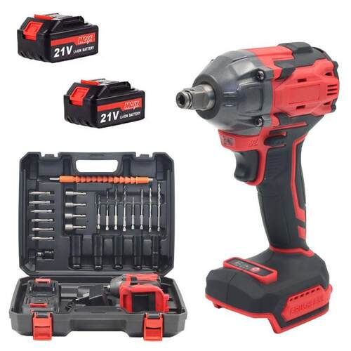 21V 电动扳手锂电充电扳手冲击汽车修脚手架子工木工套筒