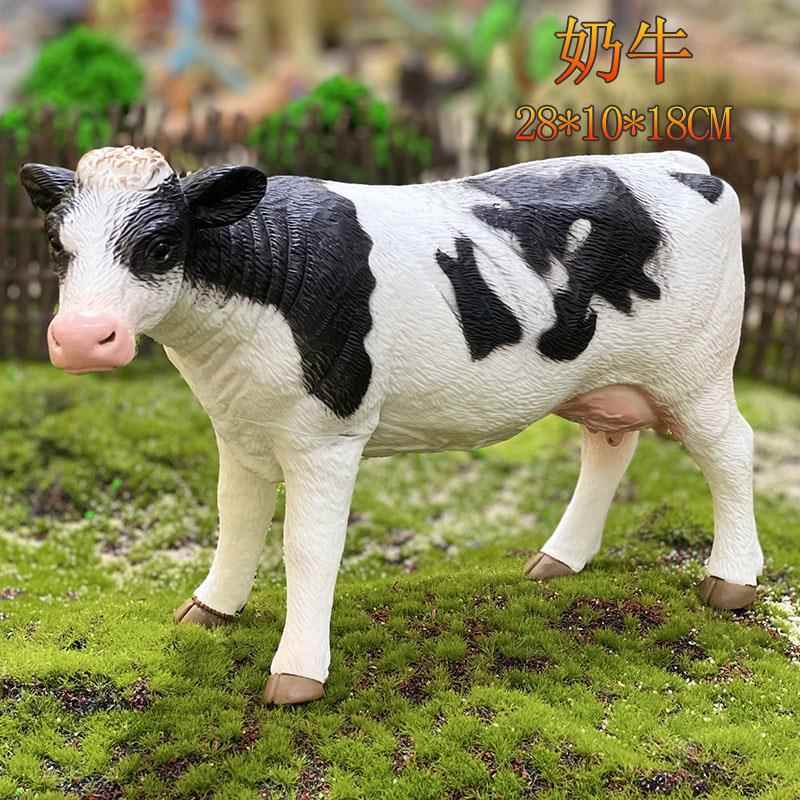 大号奶牛软胶仿真儿童玩具牧场动物模型农场母牛橡胶充棉男孩礼物