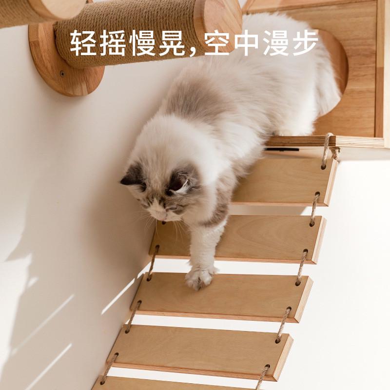 福丸猫爬架墙壁式实木挂墙上猫窝猫树一体猫架壁挂猫咪猫墙壁跳台图片