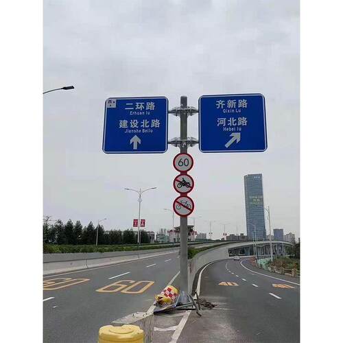 厂家可定F型单悬臂标志杆 道路指示牌杆 交通设施道路标志牌杆