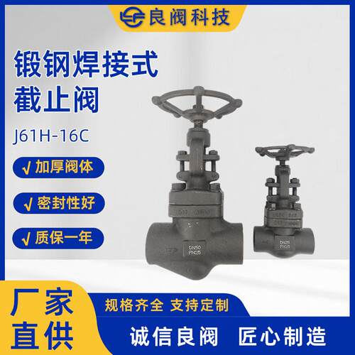 锻钢焊接式截止阀J61H-16C耐温压A105材质手动承插蒸汽截止阀