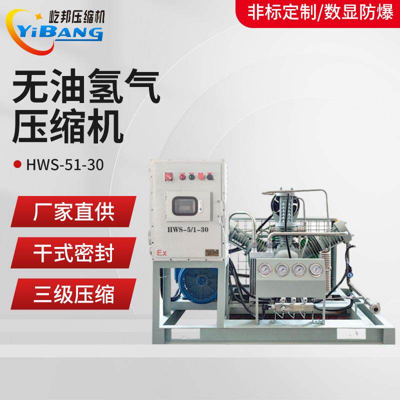 屹邦高校实验室用无油自润滑干式密封高压特殊气体充气氦气压缩机