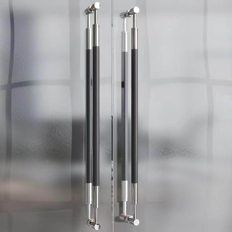 高档实木门把手现代简约有框推拉玻璃门别墅酒店商铺不锈钢长拉手