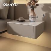 2024轻型豪华石板悬吊床头柜简约现代设计师创意高端单层床头储物