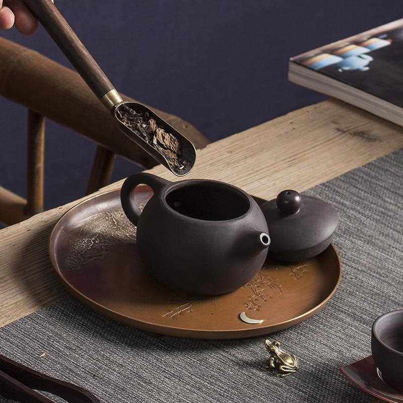 壶淘CP200730泡瓷八紫铜鎏银干盘壶承茶托垫子茶具茶配件功夫托小