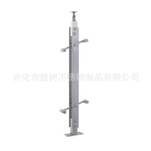 供应地铁楼梯栏杆304不锈钢立柱可来图制作玻璃扶手不锈钢立柱
