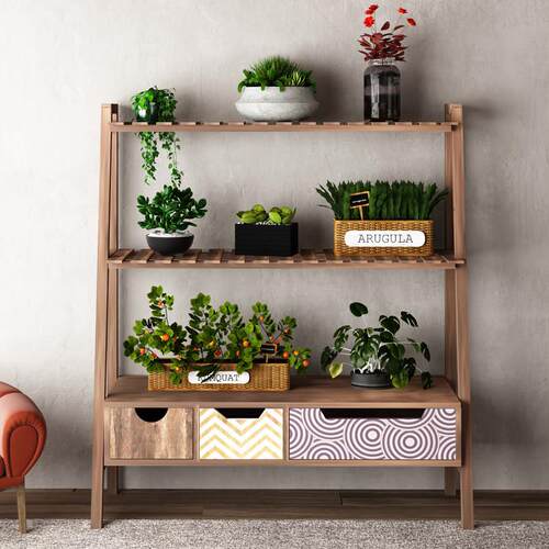 实木多肉花架置物架阳台阶梯式高端客厅花架室内防腐木创意花架子