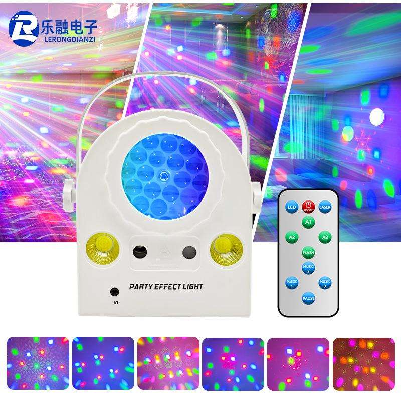 跨境七彩旋转灯led频闪KTV氛围灯闪光灯节日炫彩装饰灯酒吧舞台灯