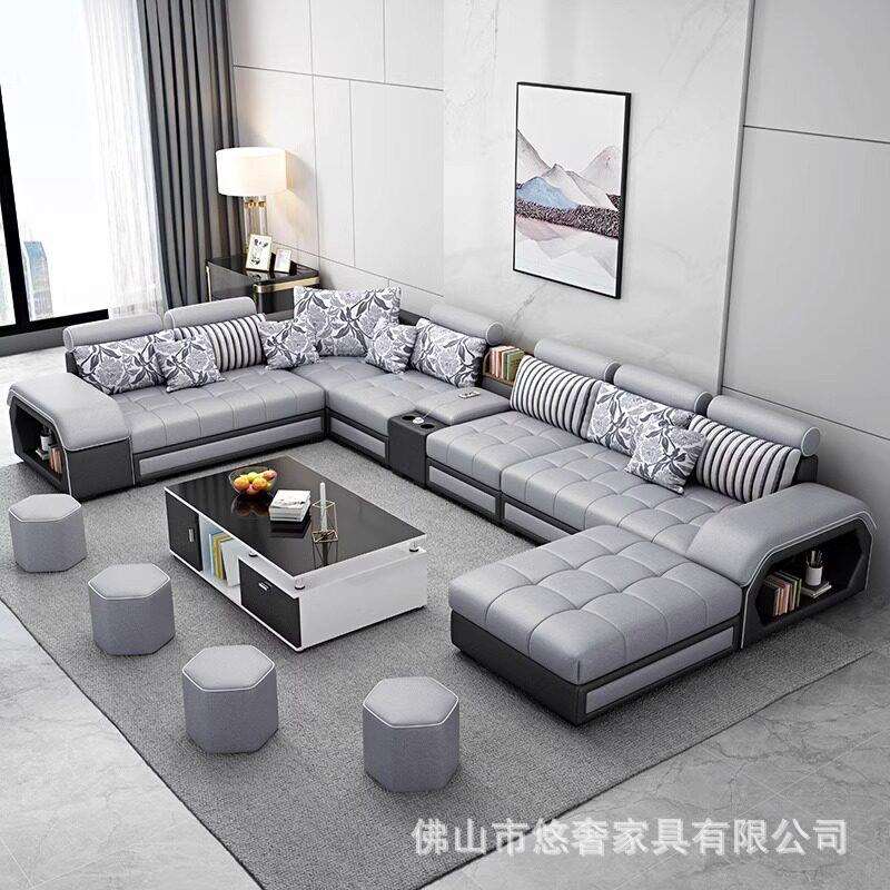 沙发客厅现简约多功能免洗科技布大小户型布艺沙发组合整装家具