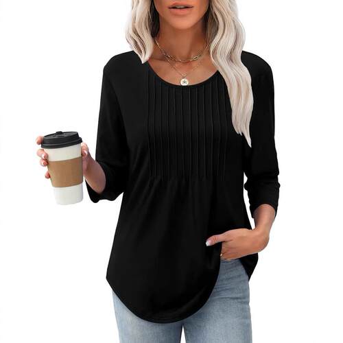 Women's long sleeved top, low cut women's T-shirt