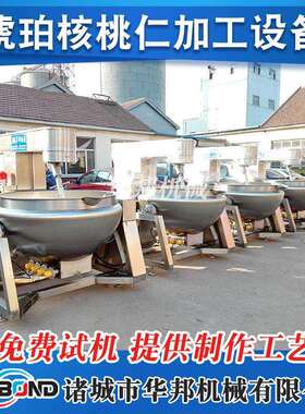 腰果炒器制机大 全自动行星搅拌炒321锅 琥珀核桃型仁全套加工设
